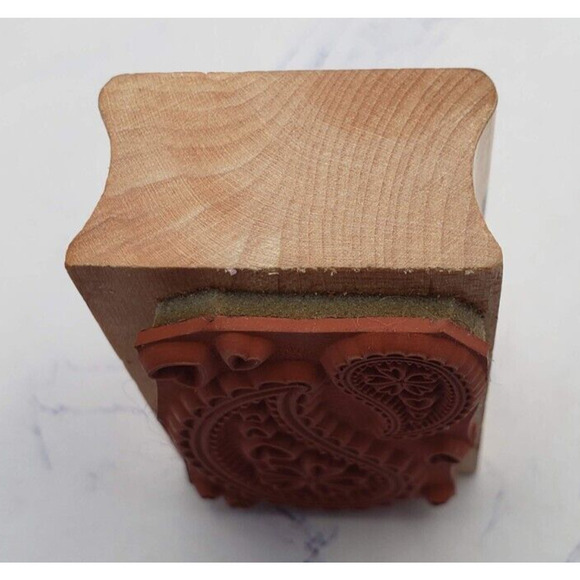 Hero Arts Duel Teardrop Pattern W/ Hearts Wood Mounted Rubber Stamp C4616 - Picture 3 of 7